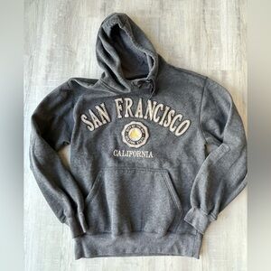 Gray Unisex San Francisco California Long Sleeve Hoodie Sweatshirt Size S